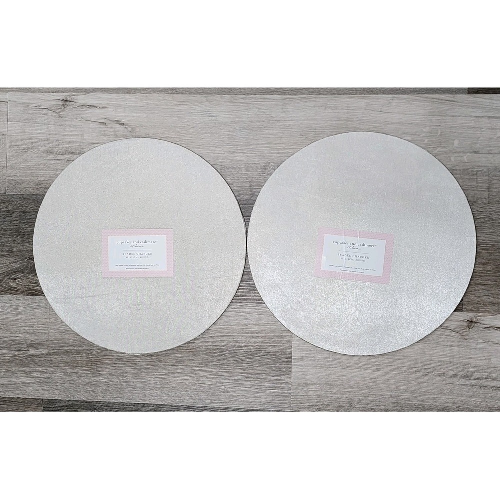 Valentines Day Pink & Gold Hearts Beaded Placemat Charger Placemats 2 Pc 15" - Picture 4 of 7